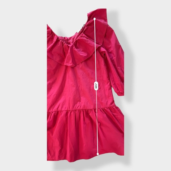 English Factory Long Sleeve V Ruffled Mini‎ in Berry Size S - Picture 3 of 8